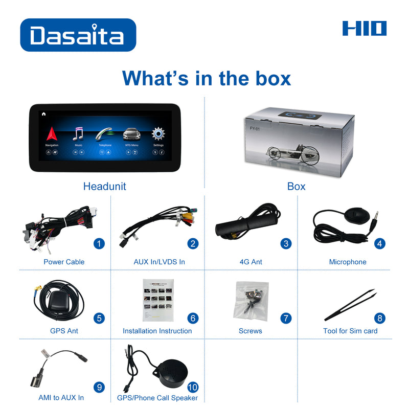 Dasaita for Mercedes Benz G Class W463 NTG4.5 2013-2016 Radio Car Android10 GPS Navigation WIFI 2.5D IPS Touch Screen Stereo