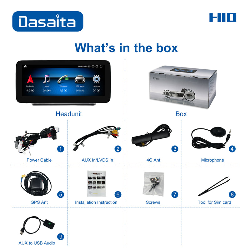 Dasaita 12.3 inch for Mercedes Benz GLC X253 NTG5.0 2016 2017 2018 2019 Car Stereo Android10 2.5D IPS Touch Screen GPS Navigation Radio