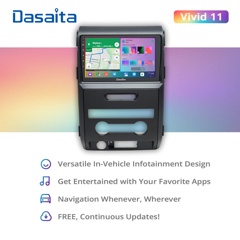 Dasaita Vivid11 For Ford Raptor F150 2009 2010 2011 2012 Car Stereo Apple Carplay Android Auto Touch Screen 4G 64G DSP Stereo