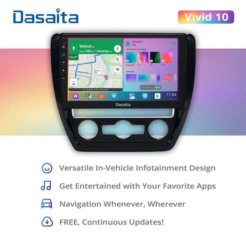 Dasaita Vivid11 VW Jetta 2016 2017 2018 Car Stereo 10.2 Inch Carplay Android Auto PX6 4G+64G Android11 1280*720 DSP AHD Radio