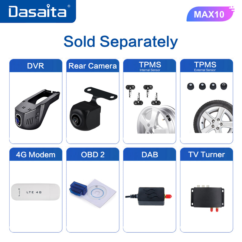 Dasaita MAX10/MAX11 Peugeot 208 2008 2012 2013 2014 2015 2016 Car Stereo 10.2 Inch Carplay Android Auto PX6 4G+64G Android10/Android11 1280*720 DSP AHD Radio