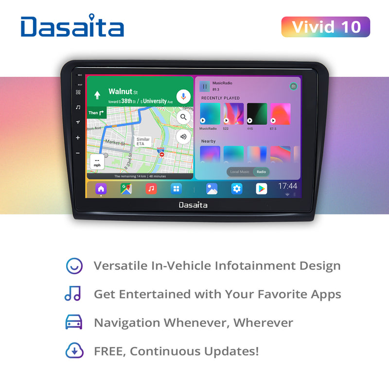 Dasaita 10.2 inch Vivid11 For Skoda Superb B6 2008-2014 Car Stereo android PX6 1280x720 USB Port GPS Navigation Apple Carplay Dashboard