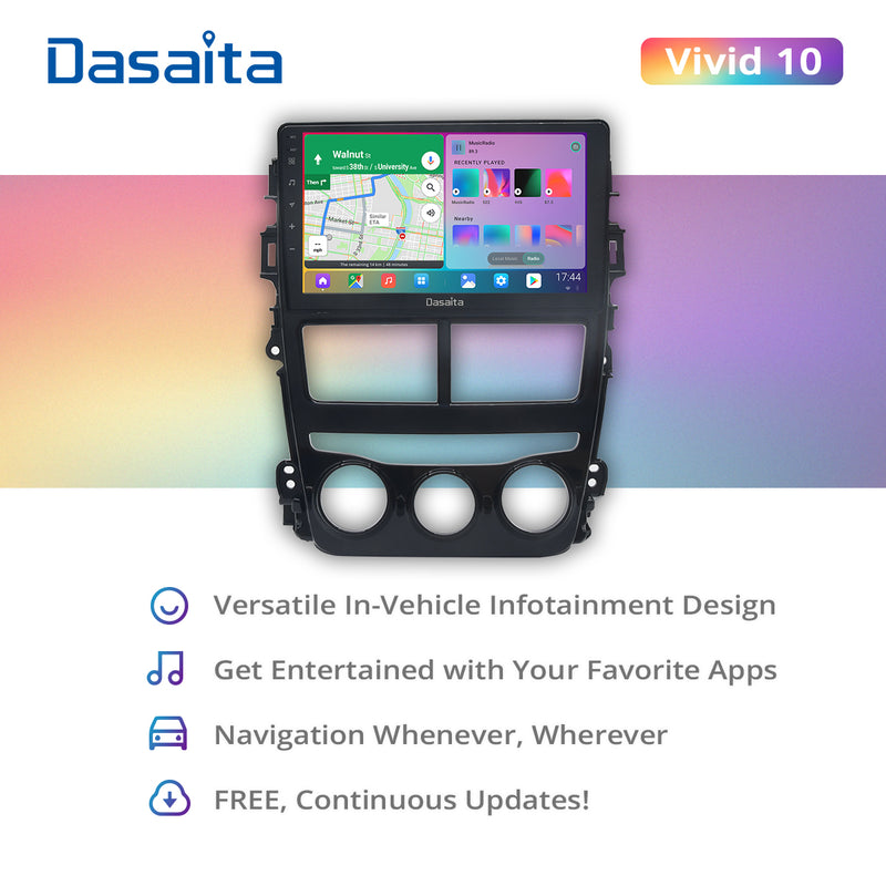 Dasaita Vivid11 Toyota Yaris 2018 2019 2020 Car Stereo 10.2 Inch Carplay Android Auto PX6 4G+64G Android11 1280*720 DSP AHD Radio