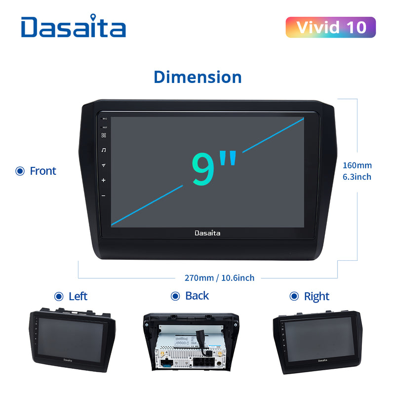 Dasaita Vivid11 for Suzuki Swift 2018-2020 Car Video IPS Touch Screen Support Steering Wheel Control Carplay 1280*720 Stereo