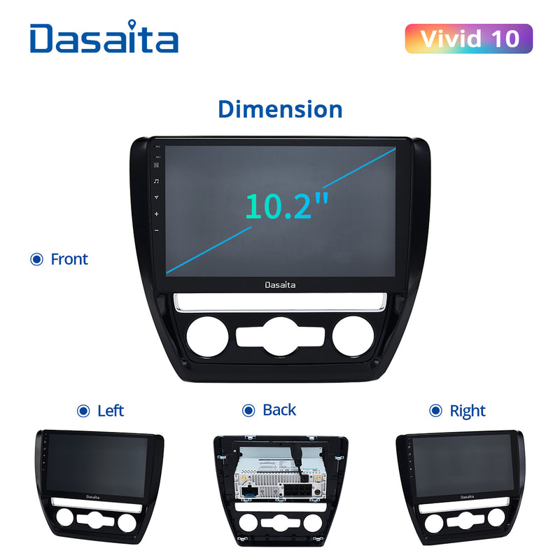 Dasaita Vivid11 VW Jetta 2016 2017 2018 Car Stereo 10.2 Inch Carplay Android Auto PX6 4G+64G Android11 1280*720 DSP AHD Radio