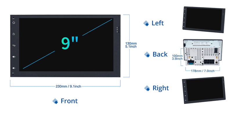 Dasaita Vivid Toyota Corolla Sienna Prius Tacoma Car Stereo 9 Inch Carplay Android Auto PX6 4G+64G Android10 1280*720 DSP AHD Radio