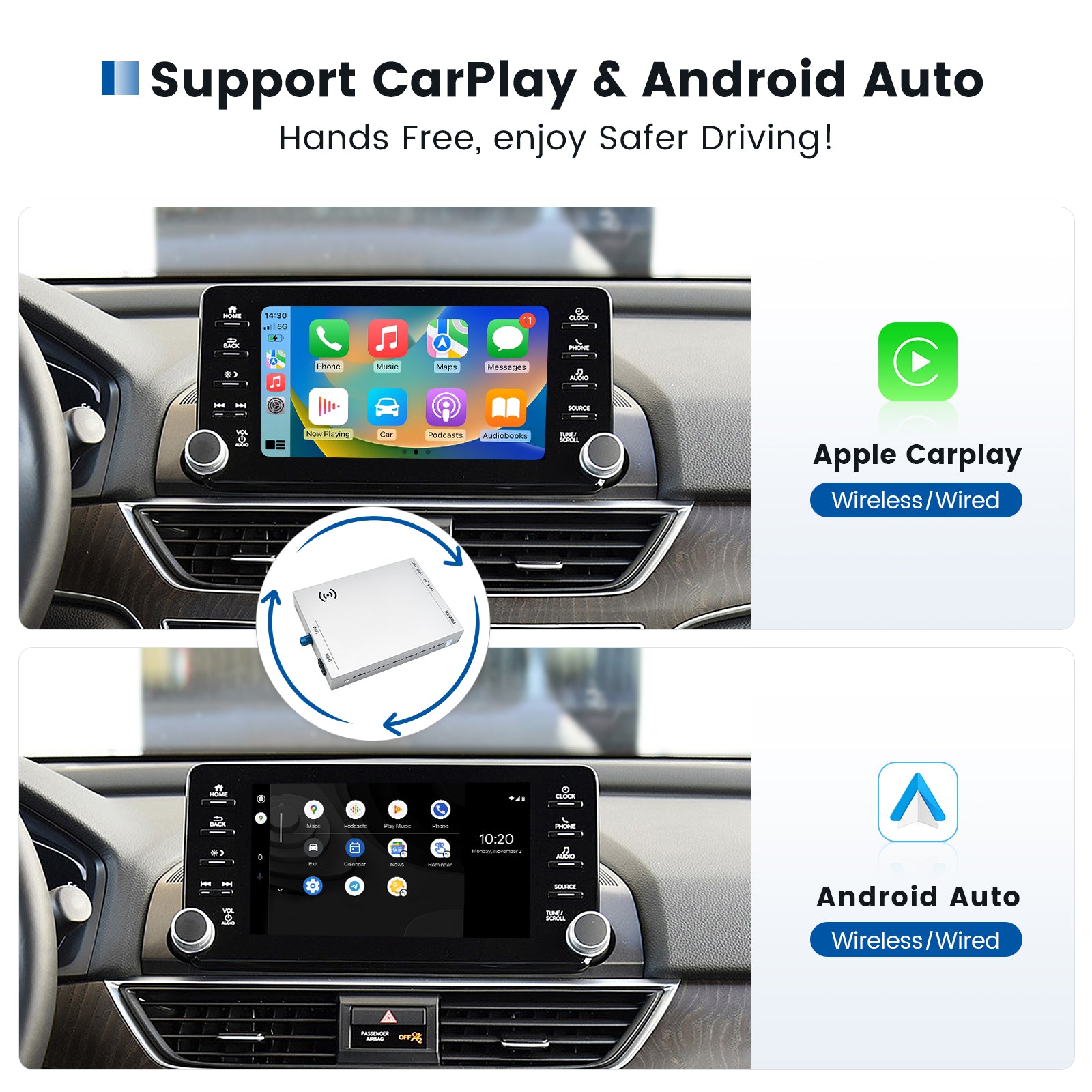 Dasaita Honda Accord 2018-2022 CarPlay & Android Auto Integration Kit Retrofit Interface( Wired & Wireless )