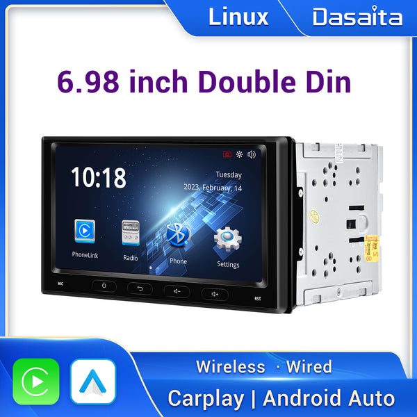 Dasaita Linux Universal 2 Din Car Stereo 6.98 Inch Wireless Wired Carp