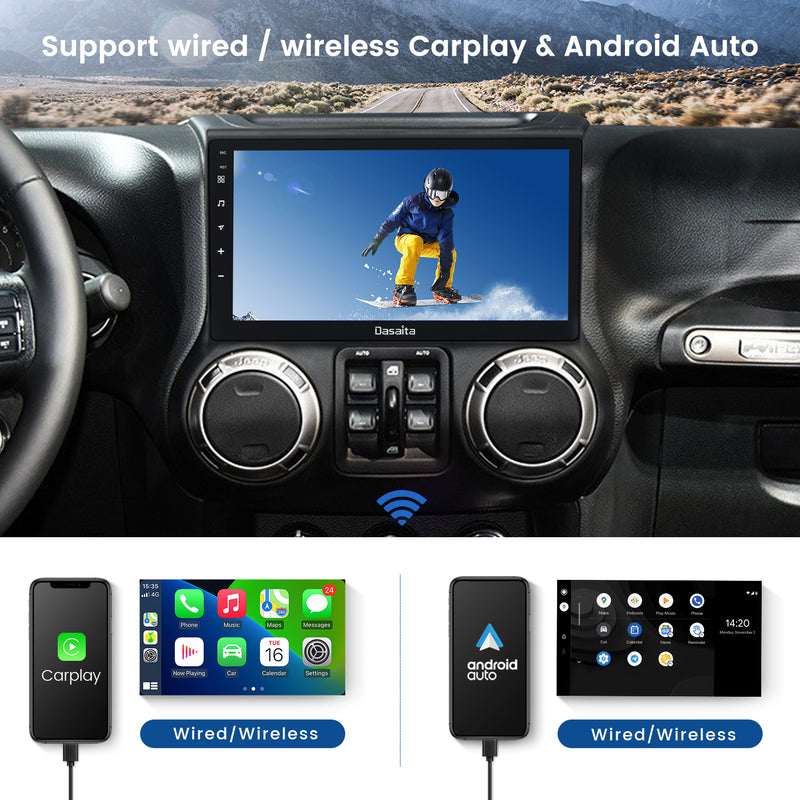 Dasaita MAX11 Jeep Wrangler 2011 2012 2013 2014 2015 2016 2017 Car Stereo 10.2 Inch Carplay Android Auto PX6 4G+64G Android11 1280*720 DSP AHD Radio