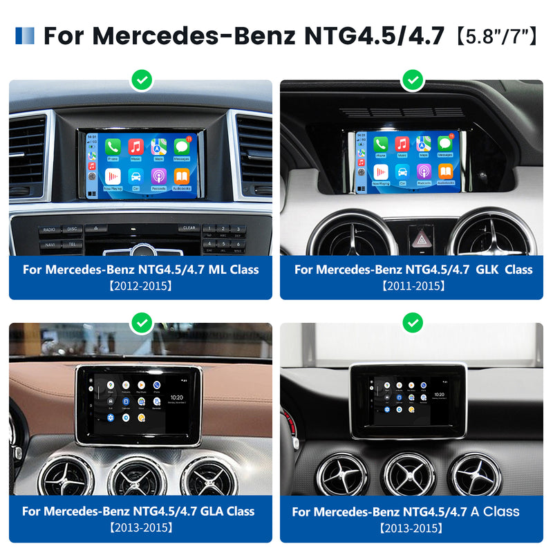 Dasaita Mercedes-Benz A-Class W176 B-Class W246 C-Class W204 E-Class W212 CLA C117 GLA X156 CLS W218 GLK X204 SLK R172 ML&GL W166 CarPlay & Android Auto Integration Kit Retrofit Interface ( Wired & Wireless )