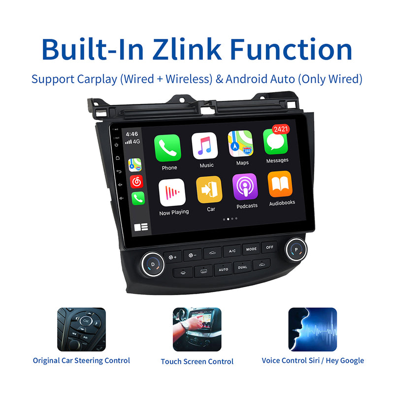 Dasaita MAX11 Honda Accord 2003 2004 2005 2006 2007 Car Stereo 10.2 Inch Carplay Android Auto PX6 4G+64G Android11 1280*720 DSP AHD Radio