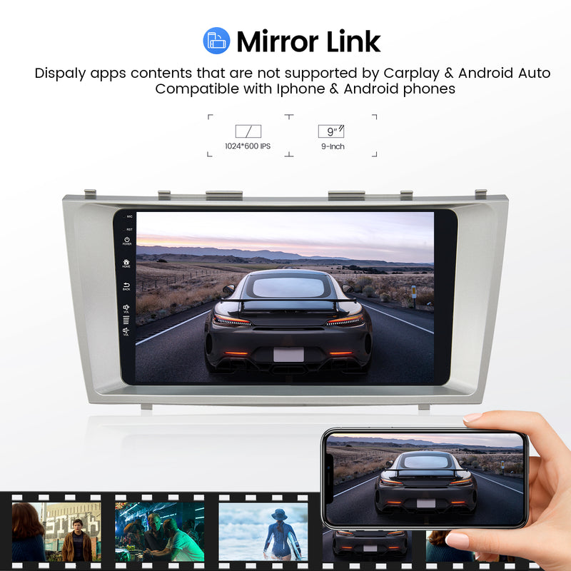 Dasaita Linux Toyota Camry 2007 2008 2009 2010 2011 Car Stereo 9 Inch Wireless Wired Carplay Android Auto Head Unit 1280*720 AHD Mirror Link Car Radio