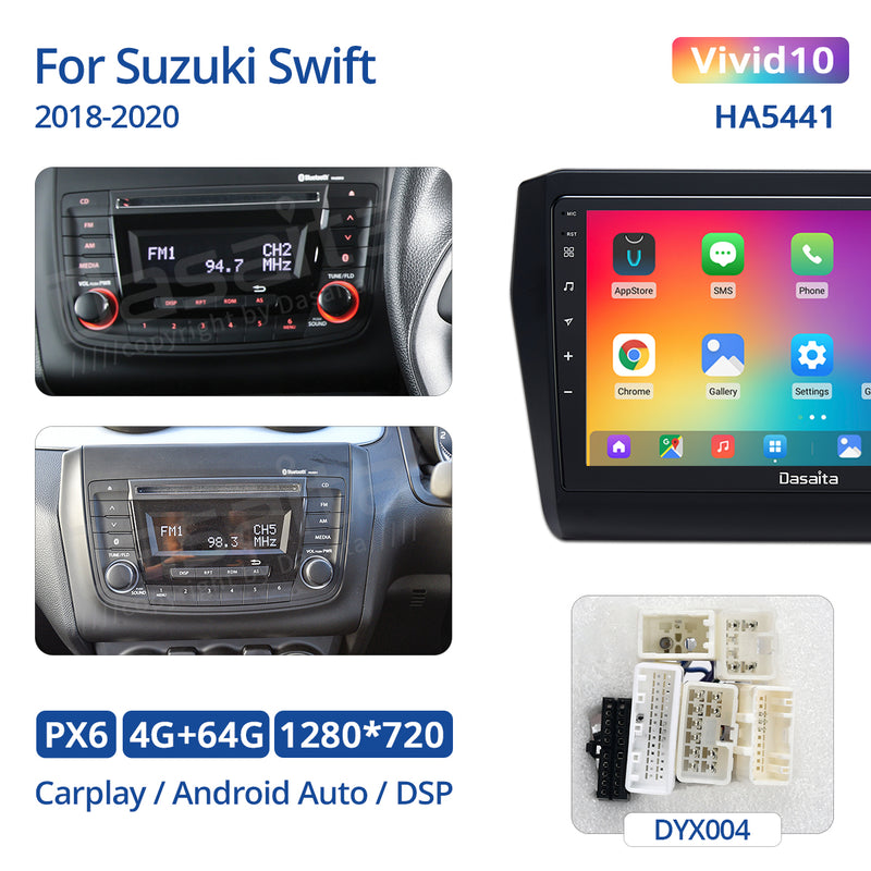 Dasaita Vivid11 for Suzuki Swift 2018-2020 Car Video IPS Touch Screen Support Steering Wheel Control Carplay 1280*720 Stereo