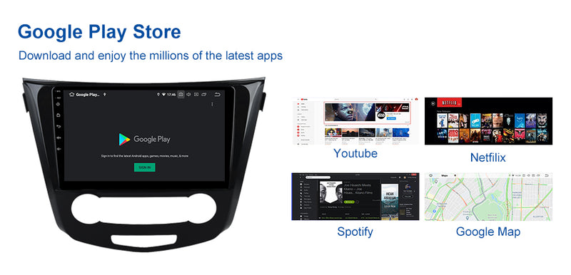 Dasaita MAX10 Nissan Qashqai 2014 2015 2016 2017 2018 Car Stereo 10.2 Inch Carplay Android Auto PX6 4G+64G Android10 1280*720 DSP AHD Radio