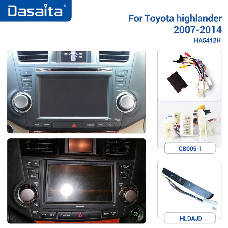 Dasaita Vivid11 Toyota highlander 2007 2008 2009 2010 2011 2012 2013 2014 Car Stereo 10.2" Carplay Android Auto PX6 4G+64G Android11 1280*720 DSP Radio