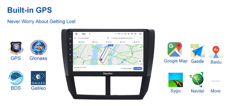 Dasaita MAX11 Subaru Forester 3 Impreza 2007 2008 2009 2010 2011 2012 Car Stereo 9 Inch Carplay Android Auto PX6 4G+64G Android11 1280*720 DSP Radio