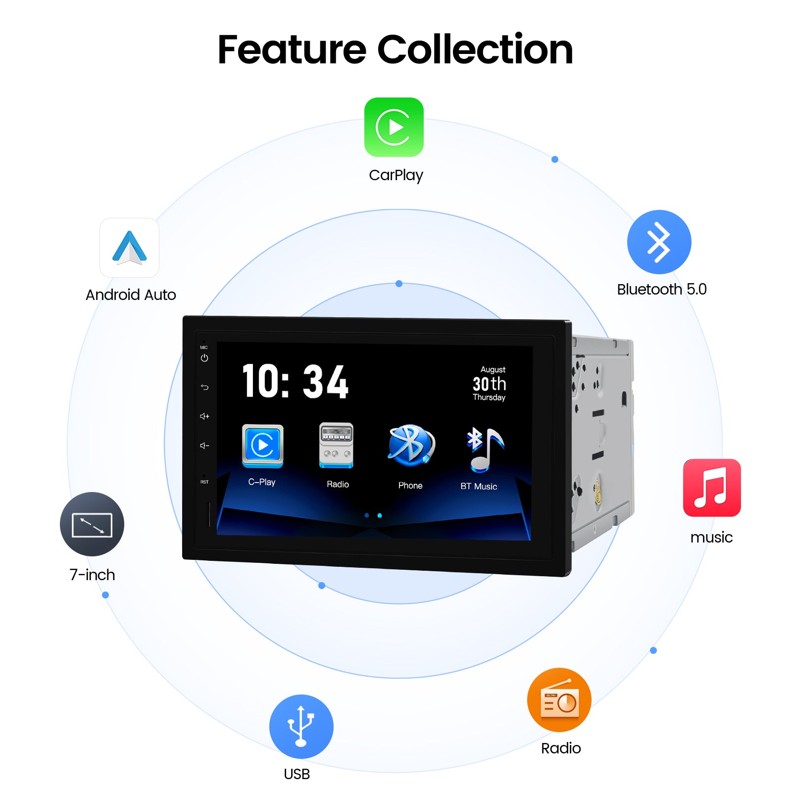 ANDROID - daaa★ Dasaita Linux Universal 2 Din Car Stereo 7 Inch Wireless
