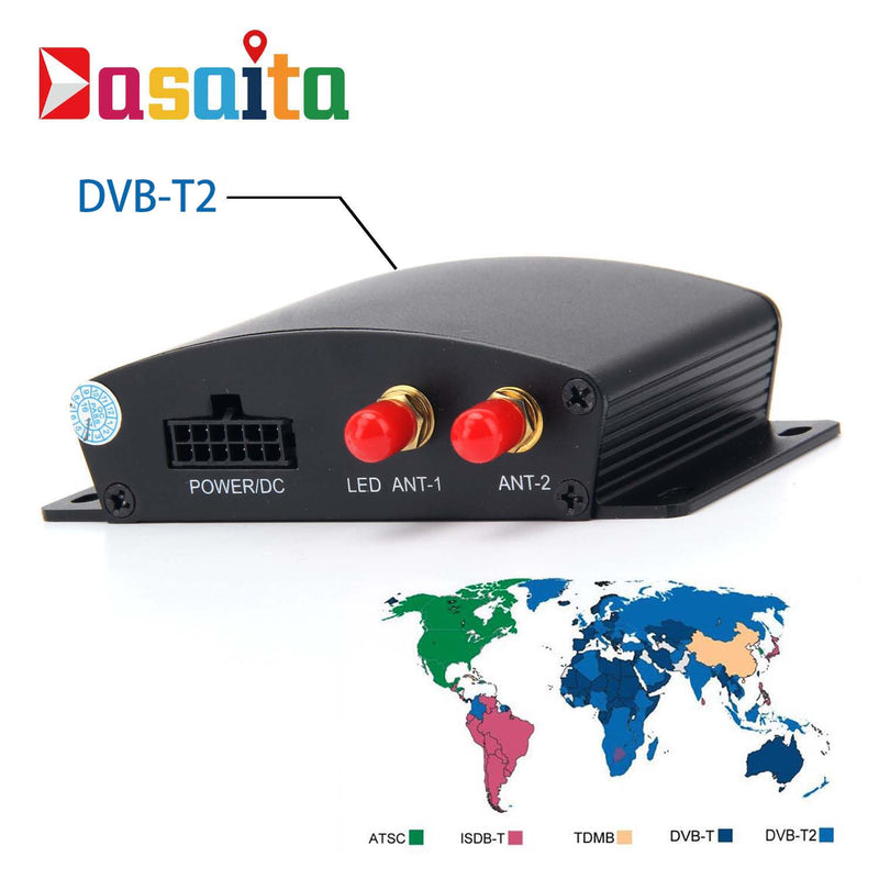 Dasaita High Speed HD Car Mobile TV Tuner DTV Dual Digital TV Receiver Box Antennas for Universal Car Stereo Accessories