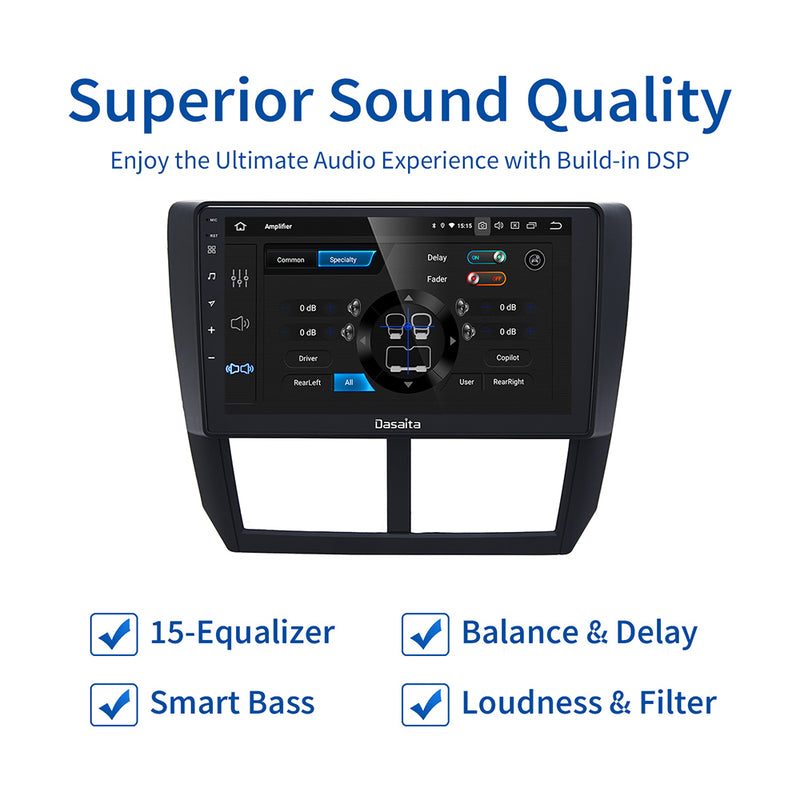 Dasaita MAX11 Subaru Forester 3 Impreza 2007 2008 2009 2010 2011 2012 Car Stereo 9 Inch Carplay Android Auto PX6 4G+64G Android11 1280*720 DSP Radio