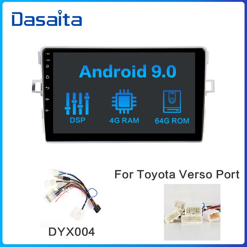 Dasaita Car Stereo Radio-Player 1 Din Android 11.0 for Toyota Verso EZ Navigation 2012 2013 2014 2015 2016 8" Multi Touch Screen