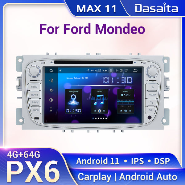 Dasaita Car Player 7" DSP 2 din Android 11.0 Navigator Radio for Ford Focus 2 S-max Mondeo C-max Galaxy Bluetooth GPS TDA7850