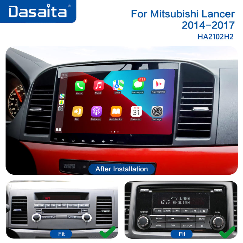 Dasaita MAX11 Mitsubishi Lancer 2008 2009 2010 2011 2012 2013 2014 2015 2016 2017 Car Stereo 10.2" Carplay Android Auto PX6 4+64G 1280*720 DSP Radio
