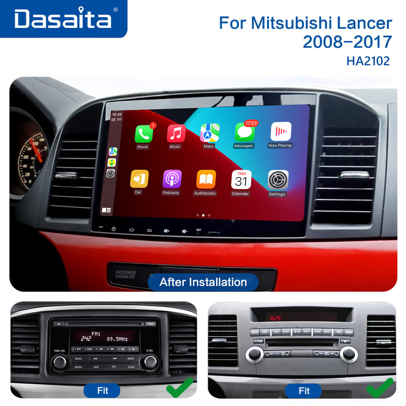 Dasaita MAX11 Mitsubishi Lancer 2008 2009 2010 2011 2012 2013 2014 2015 2016 2017 Car Stereo 10.2" Carplay Android Auto PX6 4+64G 1280*720 DSP Radio