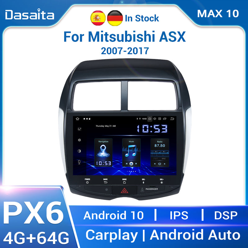 Dasaita MAX10/MAX11 Mitsubishi ASX 2007 2008 2009 2010 2011 2012 2013 2014 2015 2016 2017 Car Stereo Carplay Android Auto 4+64G Android10/Android11 1280*720 Radio