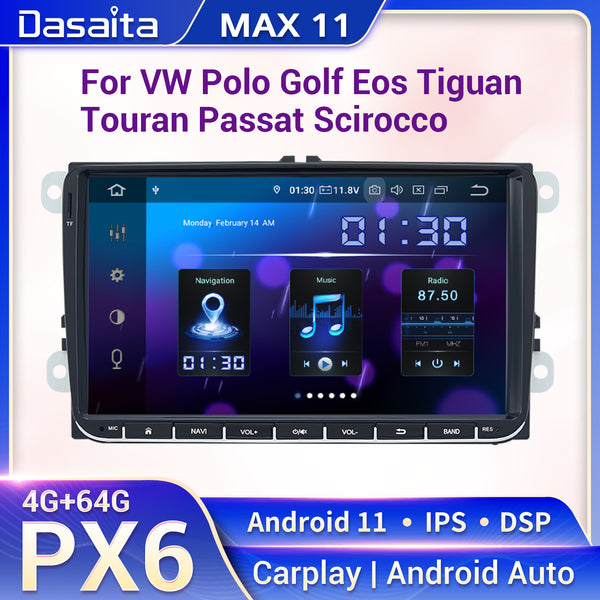 Dasaita MAX11 VW Universal Polo Golf Eos/Skoda 2006-2016 Car Stereo 9 Inch Carplay Android Auto PX6 4G+64G Android11 1280*720 DSP AHD Radio