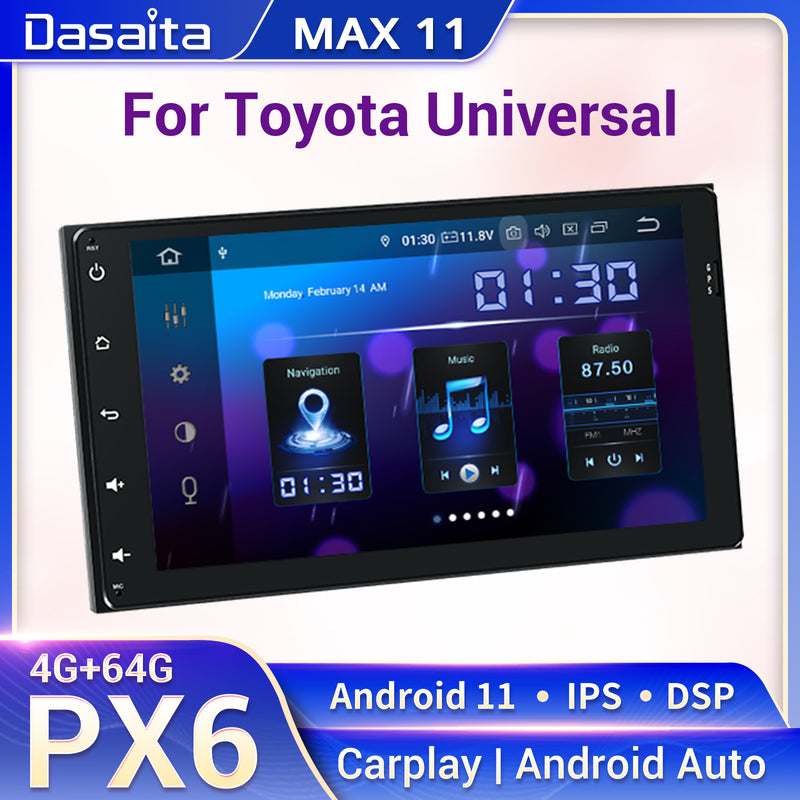 Dasaita MAX Toyota Corolla Sienna Tacoma Prius 2014-2022 Car Stereo 9 Inch Carplay Android Auto PX6 4G+64G Android10/Android11 1280*720 DSP AHD Radio