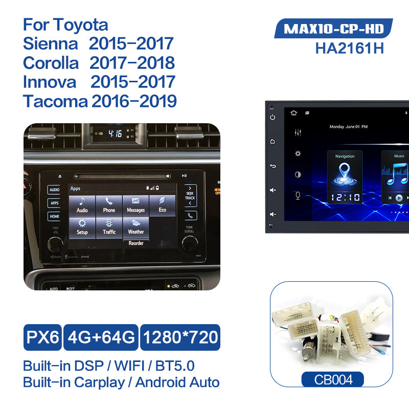 Dasaita MAX Toyota Corolla Sienna Tacoma Prius 2014-2022 Car Stereo 9 Inch Carplay Android Auto PX6 4G+64G Android10/Android11 1280*720 DSP AHD Radio