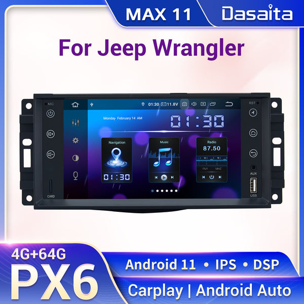 Dasaita 7" IPS Android 11.0 Car Radio for Jeep GPS Wrangler Chrysler Dodge Commander Compass Patriot Grand Cherokee Liberty