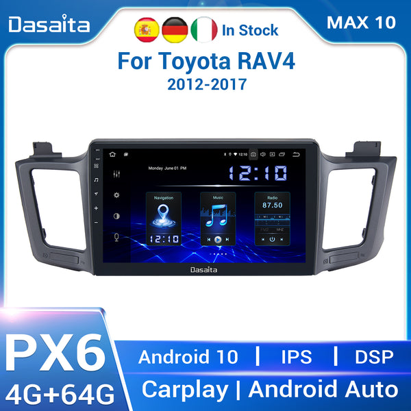 Dasaita MAX10 Toyota RAV4 2012 2013 2014 2015 2016 2017 LHD Car Stereo 10.2 Inch Carplay Android Auto PX6 4G+64G Android10 1280*720 DSP AHD Radio