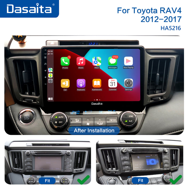 Dasaita Vivid11 Toyota RAV4 2012 2013 2014 2015 2016 2017 LHD Car Stereo Wireless Carplay Android Auto PX6 4G+64G Android10 1280*720 DSP AHD Radio