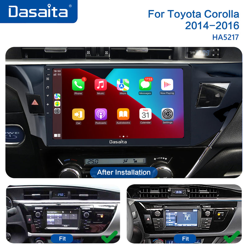 Dasaita Vivid11 Toyota Corolla 2014 2015 2016 LHD Car Stereo 10 Inch Carplay Android Auto PX6 4G+64G Android11 1280*720 DSP AHD Radio