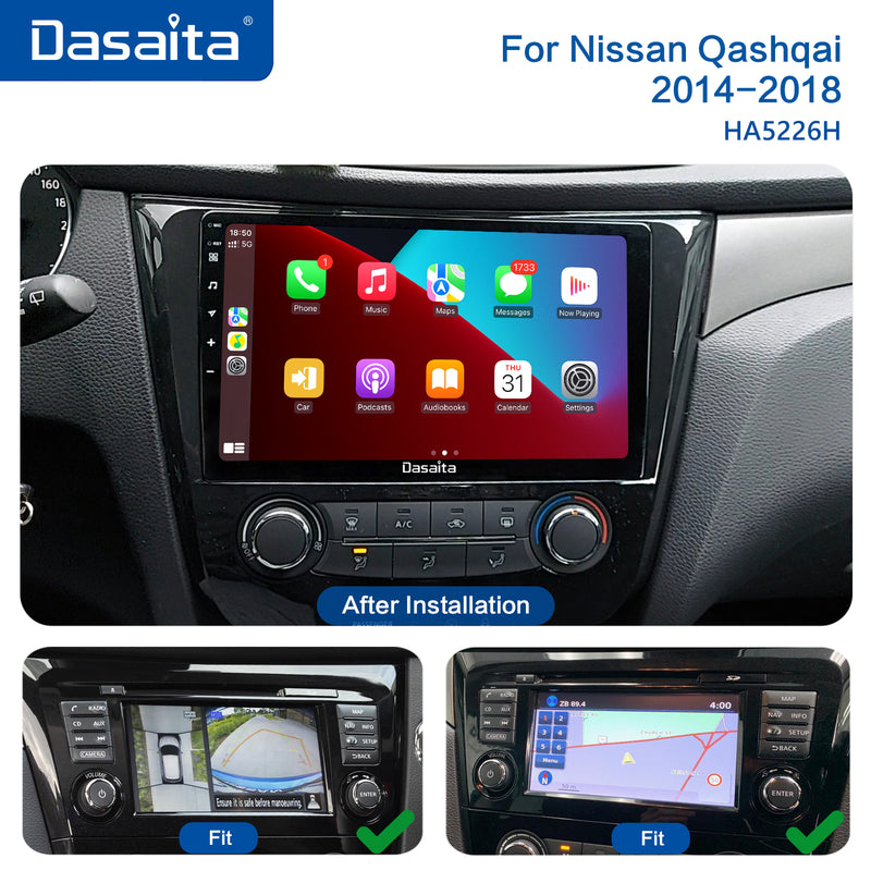 Dasaita Vivid11 Nissan Qashqai 2014 2015 2016 2017 2018 Car Stereo 10.2 Inch Carplay Android Auto PX6 4G+64G Android11 1280*720 DSP AHD Radio