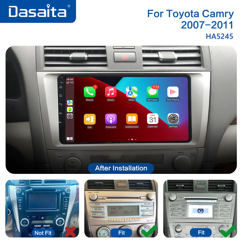 Dasaita MAX Toyota Camry 2007 2008 2009 2010 2011 Car Stereo 9 Inch Carplay Android Auto PX6 4G+64G Android 1280*720 DSP AHD Radio