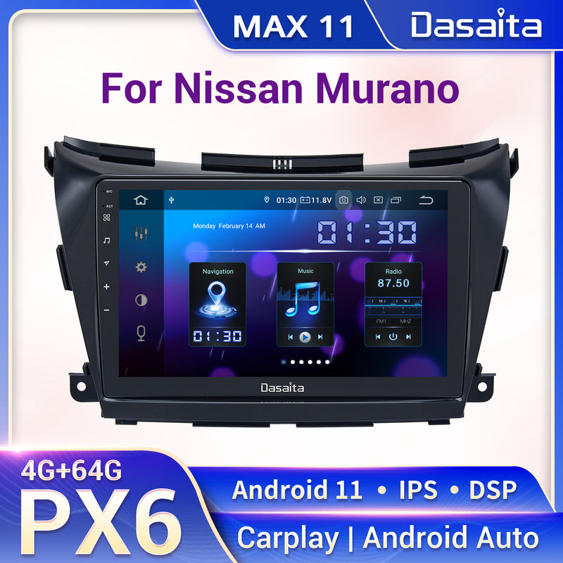 Dasaita MAX11 Nissan Murano Z52 2015 2016 2017 Car Stereo 10.2 Inch Carplay Android Auto PX6 4G+64G Android11 1280*720 DSP AHD Radio