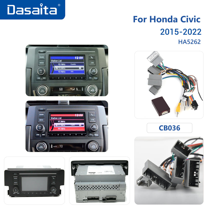 Dasaita MAX11 Honda Civic 2015 2016 2017 2018 2019 2020 2021 2022 Car Stereo 9 Inch Carplay Android Auto PX6 4G+64G Android10 1280*720 DSP AHD Radio