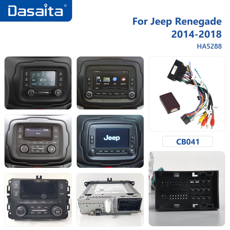 Dasaita Android11 Car Radio GPS for Jeep Renegade Carplay 2016 2017 2018 Multimedia Player with 9" 2.5D IPS Screen