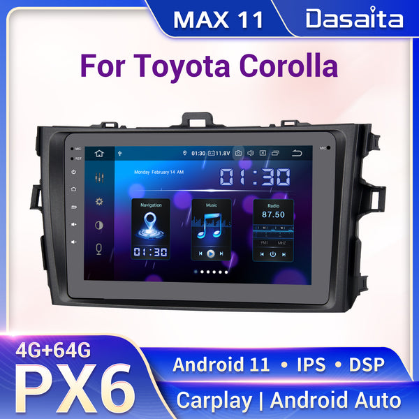 Dasaita MAX11 Toyota Corolla 2007 2008 2009 2010 2011 2012 2013 Car Stereo 9 Inch Carplay Android Auto PX6 4G+64G Android11 1280*720 DSP AHD Radio