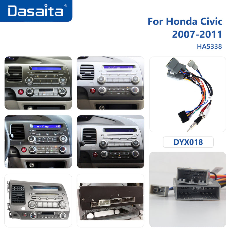 Dasaita Vivid11 Honda Civic 2007 2008 2009 2010 2011 LHD Car Stereo 10.2 Inch Carplay Android Auto PX6 4G+64G Android11 1280*720 DSP AHD Radio