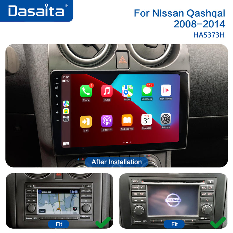 Dasaita MAX10 Nissan Qashqai 2008 2009 2010 2011 2012 2013 2014 Car Stereo 9 Inch Carplay Android Auto PX6 4G+64G Android10 1280*720 DSP AHD Radio