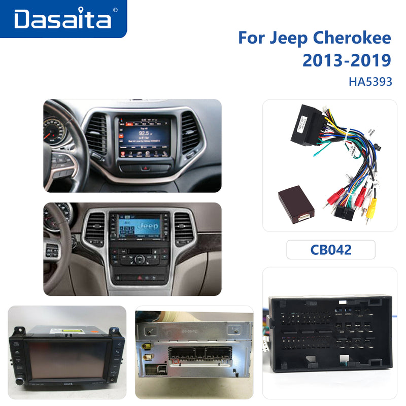 Dasaita Android 11.0 Car Stereo for Jeep Cherokee 2013 to 2019 Touch Screen DSP Wifi Bluetooth CarPlay / Android Auto 1280*720