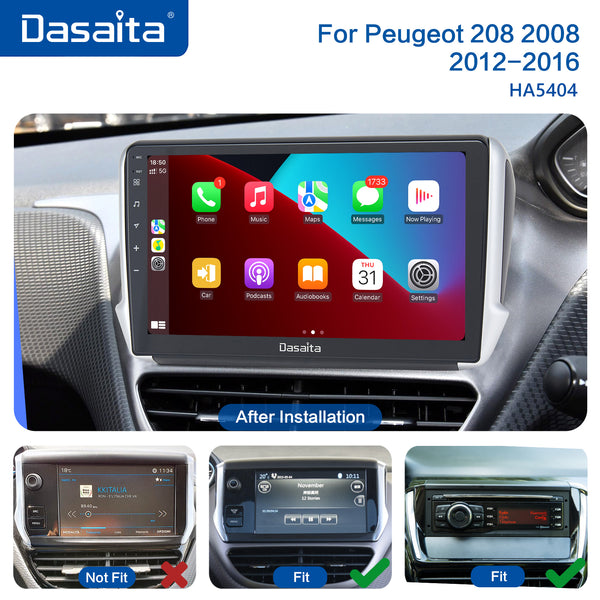 Dasaita Scout10 Peugeot 208 2008 2012 2013 2014 2015 2016 Car Stereo 10.2Inch Carplay Android Auto PX6 4G+64G Android10 1280*720 DSP AHD Radio
