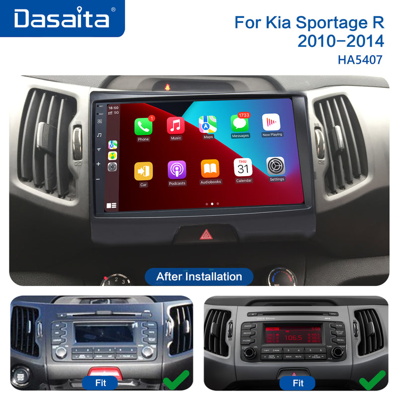 Dasaita Android 11.0 Car 1 din for Kia Sportage R AutoRadio 2013 2014 2015 2016 Bluetooth MP3 GPS 1280*720 MAX11 64G ROM