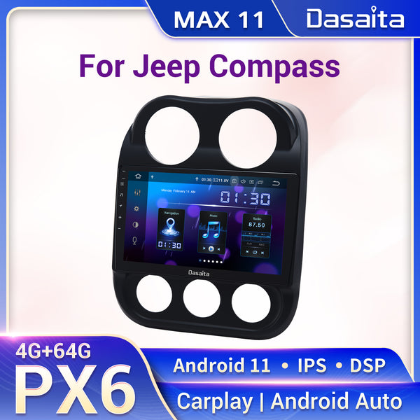 Dasaita Car Stereo for Jeep Compass 2017 2018 2019  Android Navigation DSP Wifi Bluetooth 5.0 Hotspot CarPlay / Android Auto