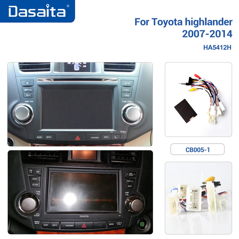 Dasaita Vivid11 Toyota highlander 2007 2008 2009 2010 2011 2012 2013 2014 Car Stereo 10.2" Carplay Android Auto PX6 4G+64G Android11 1280*720 DSP Radio