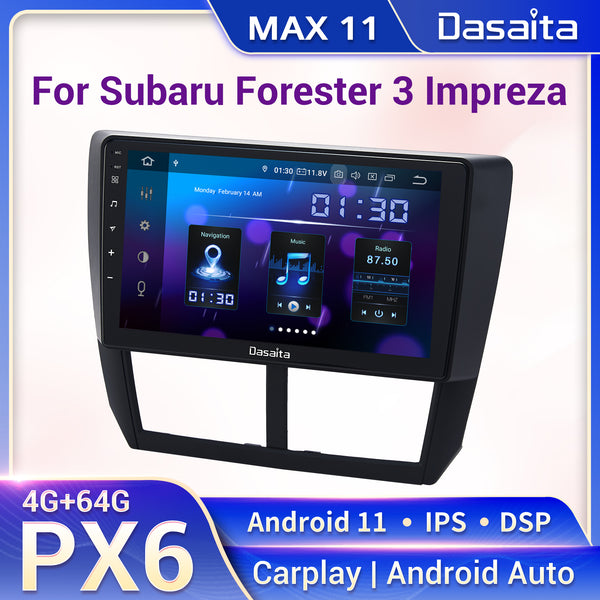 Dasaita MAX11 Subaru Forester 3 Impreza 2007 2008 2009 2010 2011 2012 Car Stereo 9 Inch Carplay Android Auto PX6 4G+64G Android11 1280*720 DSP Radio