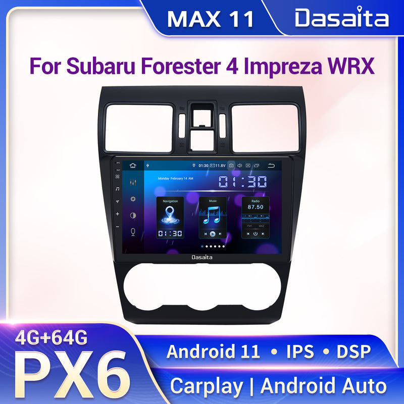 Dasaita MAX11 Subaru Forester 4 Impreza WRX 2012 2013 2014 2015 Car Stereo 9 Inch Carplay Android Auto PX6 4G+64G Android11 1280*720 DSP AHD Radio